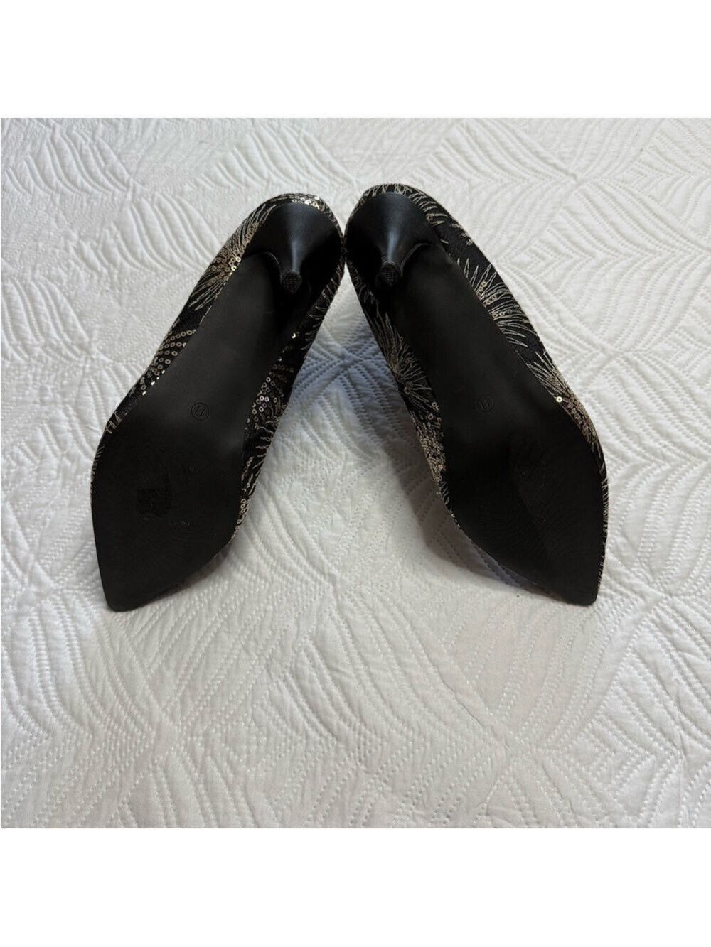 Allegra K Women’s Black & Gold Sequin Ankle Boots. Size 11 - Picture 9 of 9